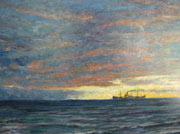 Steamboat at Sunset